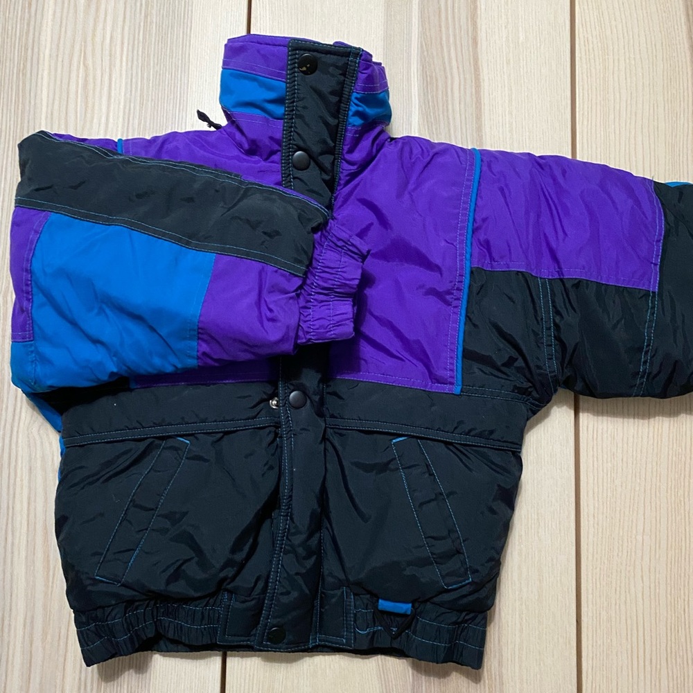 Vintage 90s Chill Out Ruff Stuff Winter / Snow Puffer Fleece Yth 6-7